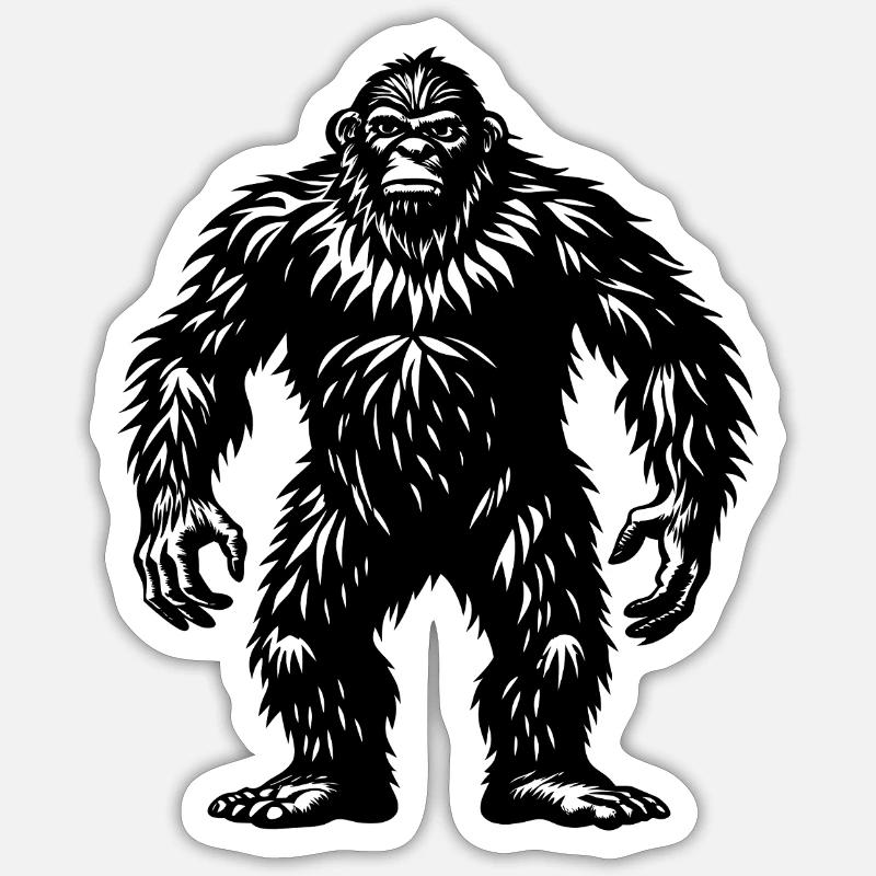 Sasquatch - Sticker taille S (10 x 10 cm) - blanc mat