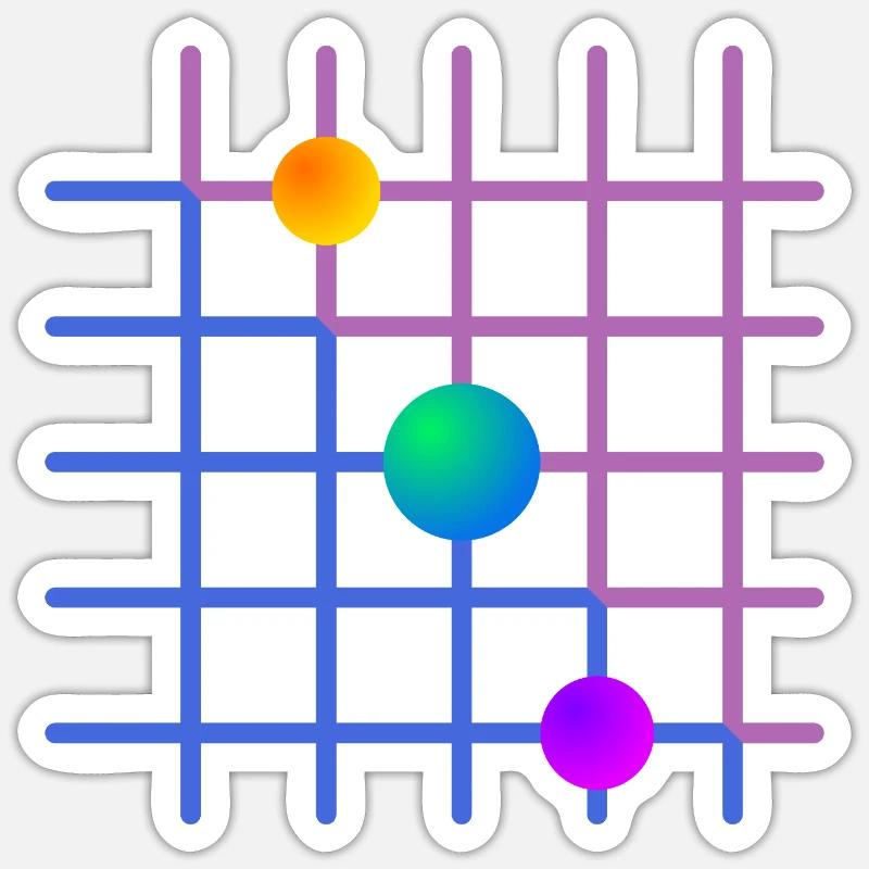 Gradientgitter mit Farbkugeln Sticker Größe S (10 x 10 cm)