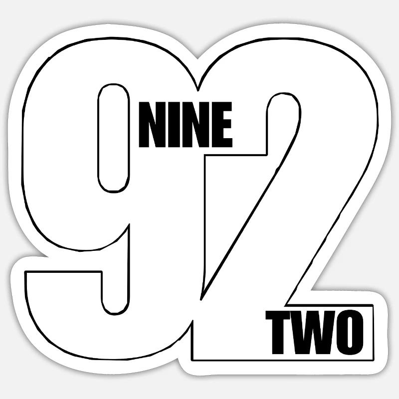 92 NINE TWO! - Sticker size S (10 x 10 cm) - white matte