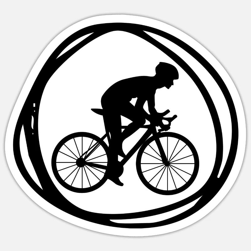 Cyclists - Sticker size S (10 x 10 cm) - white matte
