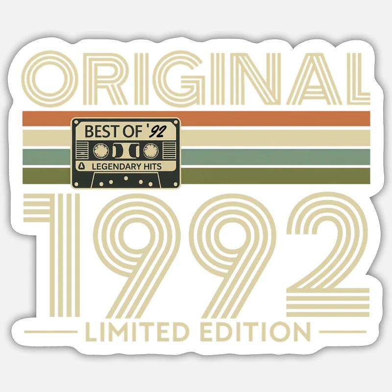 Original 1992 Édition Limitée Rétro - Sticker taille S (10 x 10 cm) - blanc mat