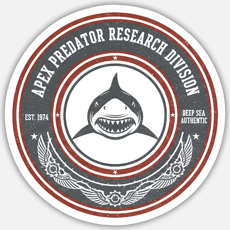 Apex Predator Forschungsemblem - Sticker Größe S (10 x 10 cm) - Mattweiß