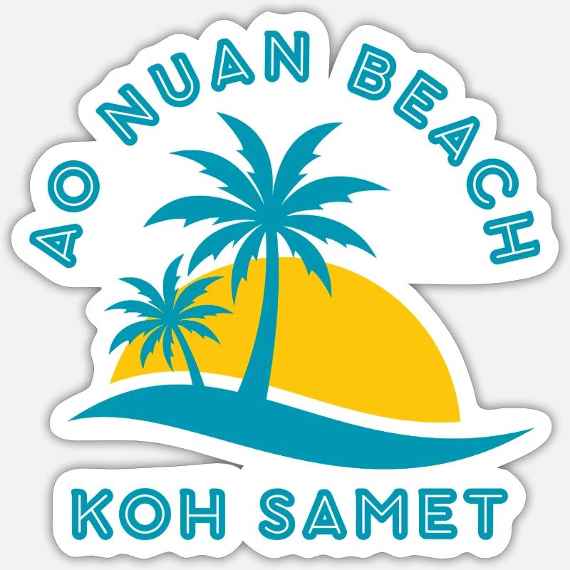 Koh Samet Palm Beach Sunset - Sticker size S (10 x 10 cm) - white matte