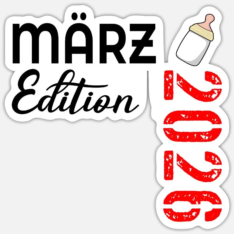 Bébé mars 2026 - Sticker taille S (10 x 10 cm) - blanc mat