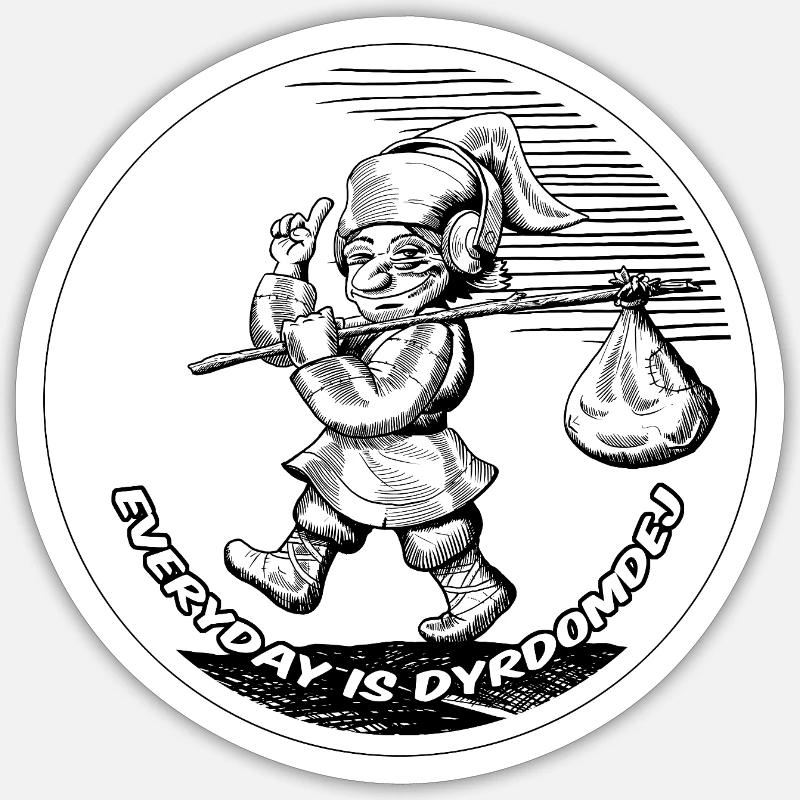CHAQUE JOUR, C’EST DYRDOMDEJ - Sticker taille S (10 x 10 cm) - blanc mat