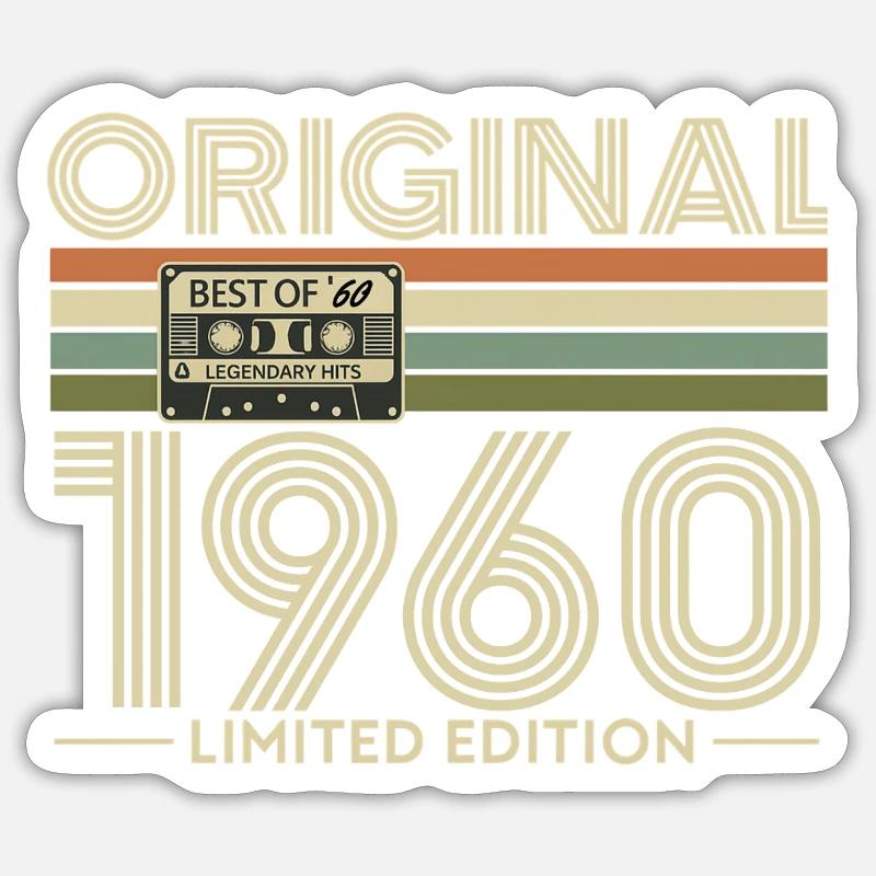 Original 1960s Cassette Édition Limitée Sticker taille S (10 x 10 cm)