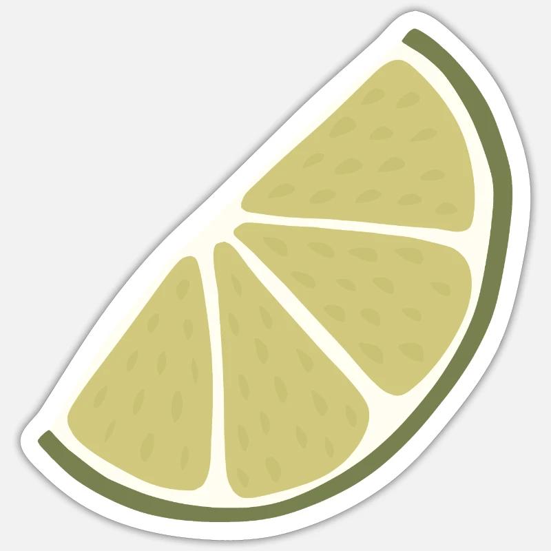 Lime Slice Citron Vert Minimaliste Sticker taille S (10 x 10 cm)