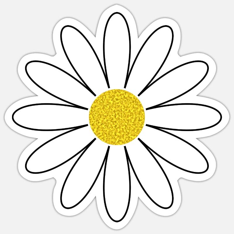 Gänseblümchen Blüte Blume - Sticker Größe S (10 x 10 cm) - Mattweiß