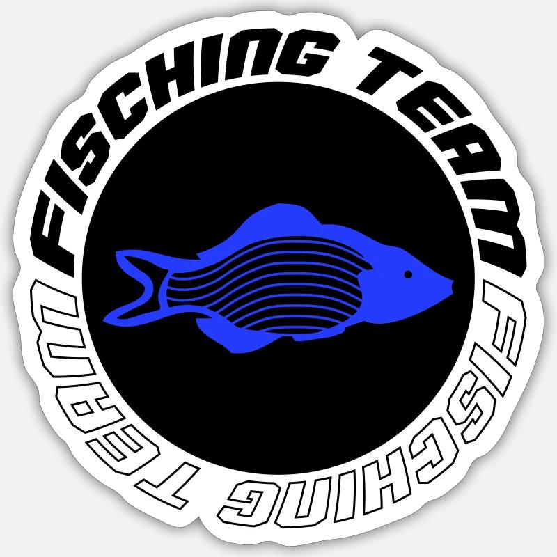 Fishing Team - Sticker Größe S (10 x 10 cm) - Mattweiß
