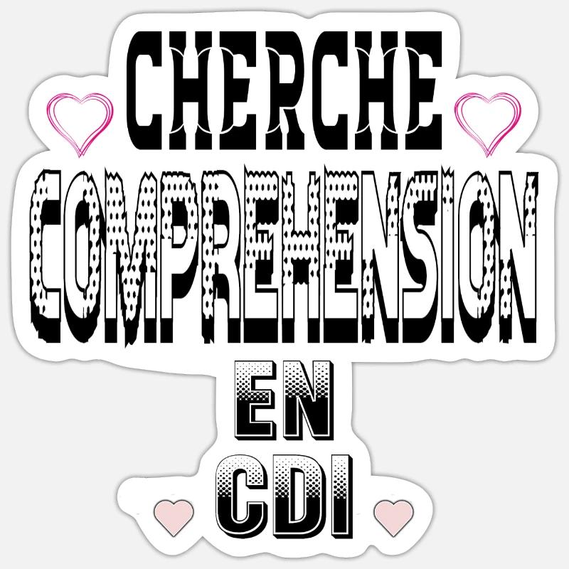 Cherche Compréhension en CDI - Sticker taille S (10 x 10 cm) - blanc mat
