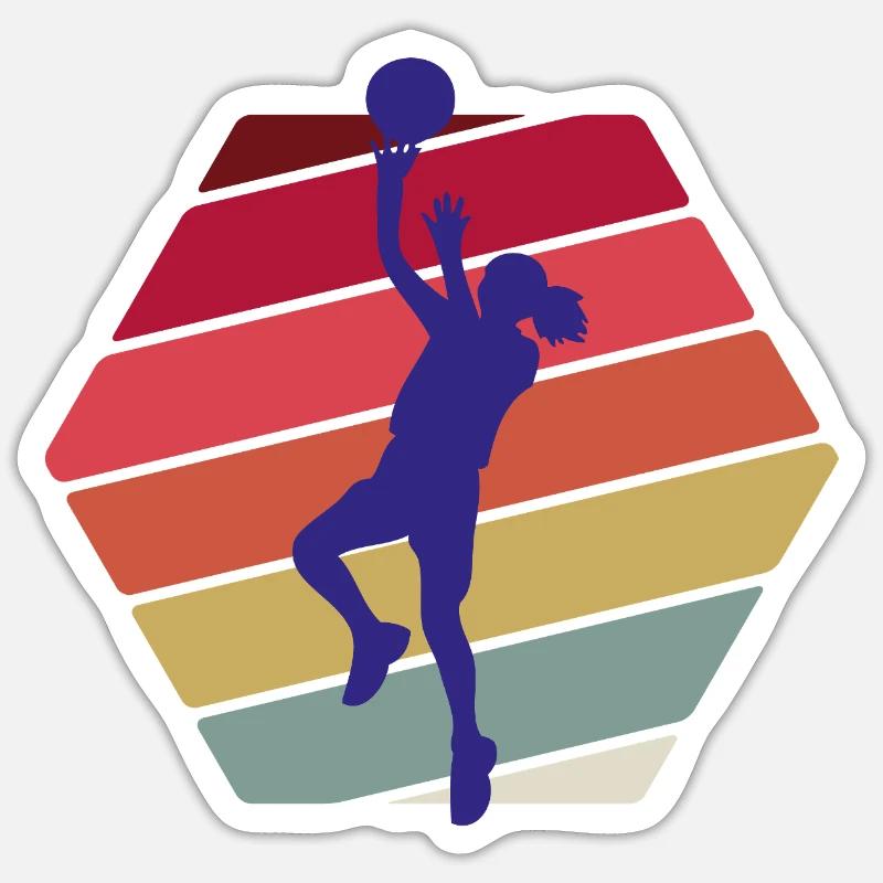 Basketteur - Sticker taille S (10 x 10 cm) - blanc mat