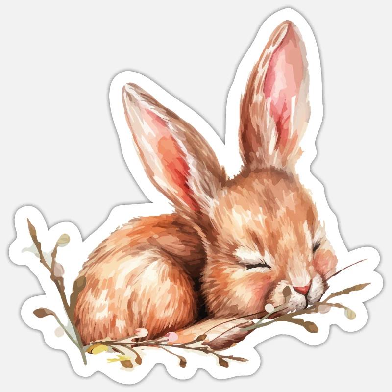 little bunny Easter - Sticker size S (10 x 10 cm) - white matte