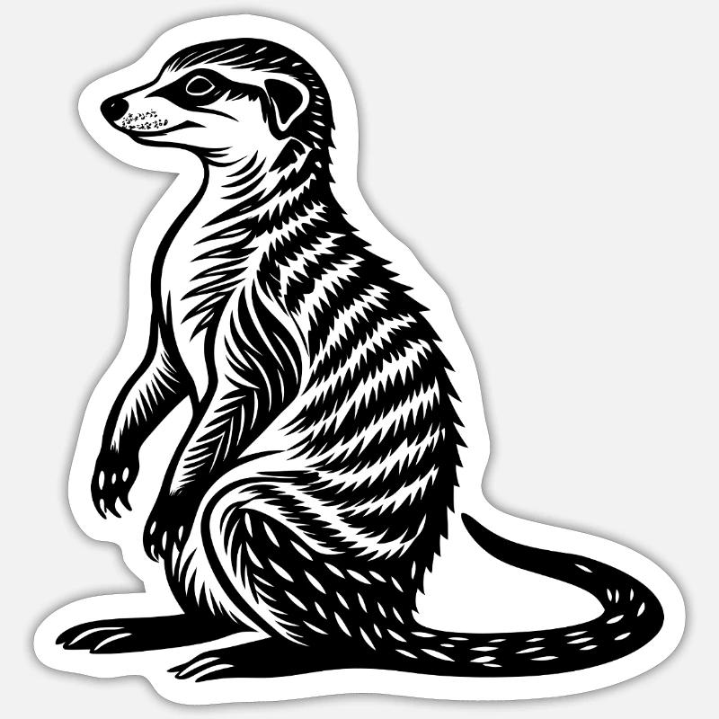 Suricate - Sticker taille S (10 x 10 cm) - blanc mat