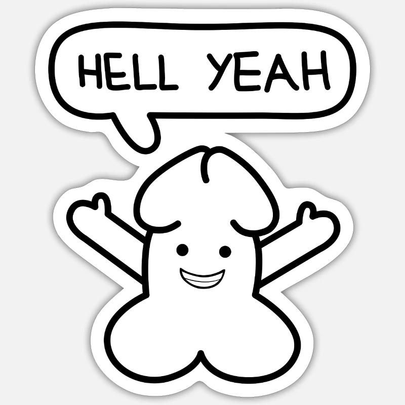 émoticon drôle Junior « Hell yeah » Sticker taille S (10 x 10 cm)