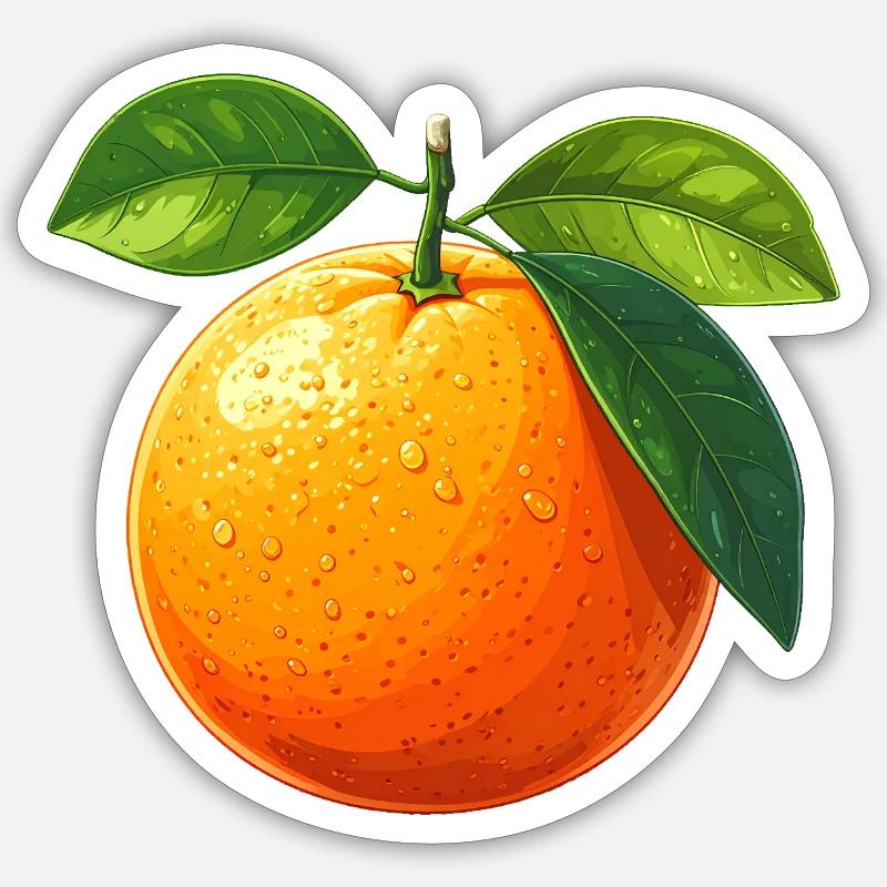 Orange (fruit) - Sticker taille S (10 x 10 cm) - blanc mat