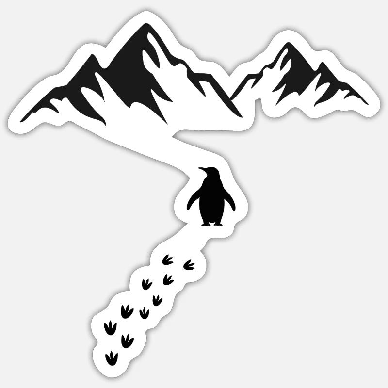 Pingouin solitaire  - Sticker taille S (10 x 10 cm) - blanc mat