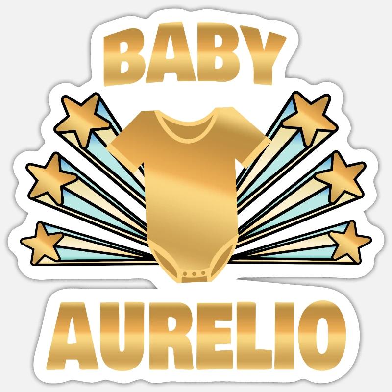 Born Aurelio - Sticker size S (10 x 10 cm) - white matte