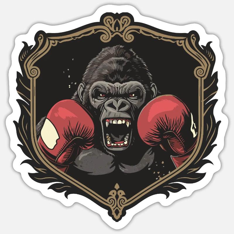 Gorilla Boxer MMA - Sticker size S (10 x 10 cm) - white matte
