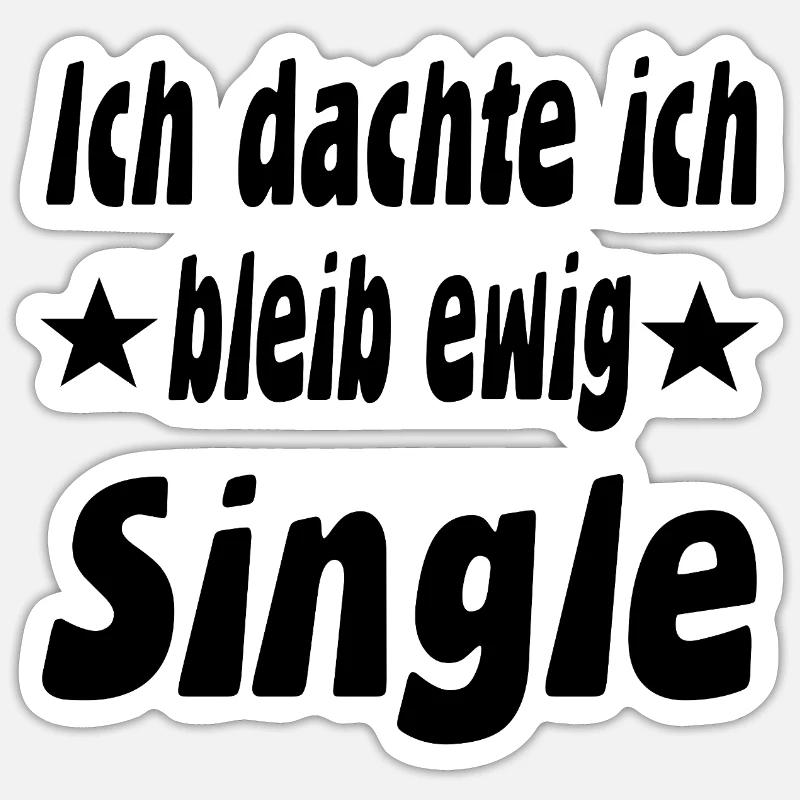 Célibataire - Sticker taille S (10 x 10 cm) - blanc mat