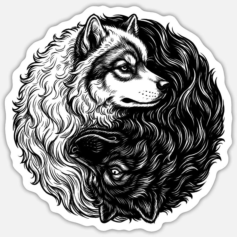 Eurasier | Yin Yang | Background Material - Sticker size S (10 x 10 cm) - white matte