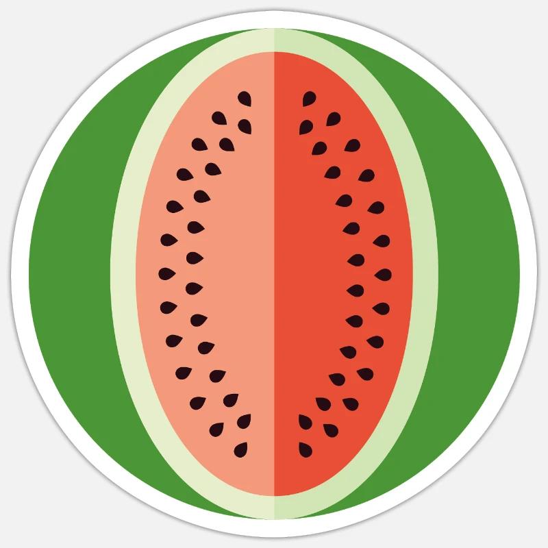 pastèque - Sticker taille S (10 x 10 cm) - blanc mat