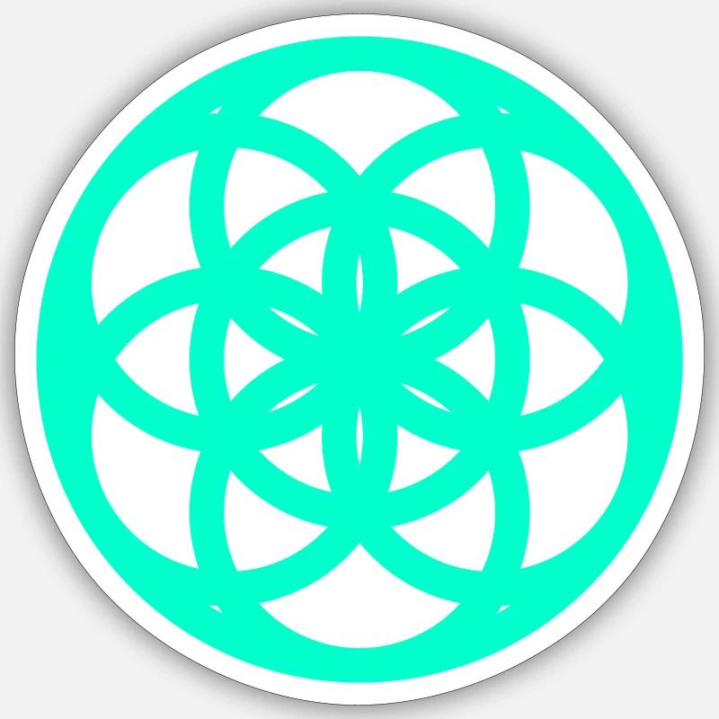 Topological matrix abstract geometry - Sticker size S (10 x 10 cm) - white matte