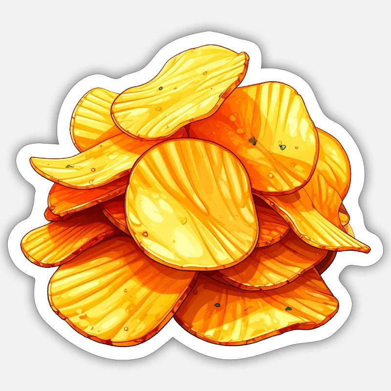 chips - Sticker size S (10 x 10 cm) - white matte