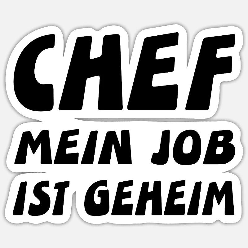 Chef - Sticker Größe S (10 x 10 cm) - Mattweiß