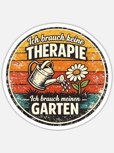 Gartenliebe statt Therapie - Sticker Größe S (10 x 10 cm) - Mattweiß