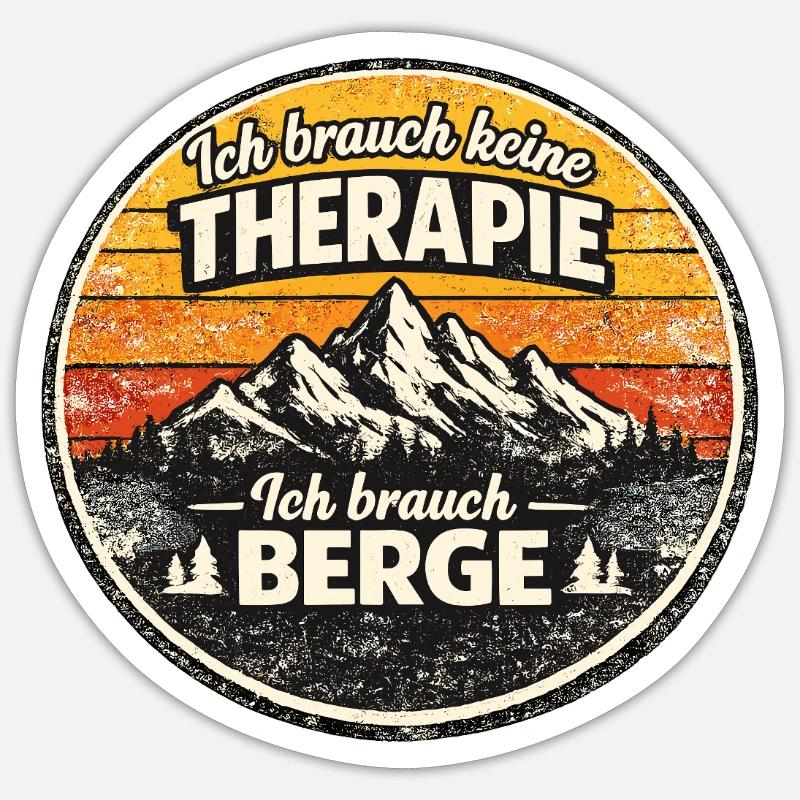 Mountains Instead of Therapy Patch - Sticker size S (10 x 10 cm) - white matte