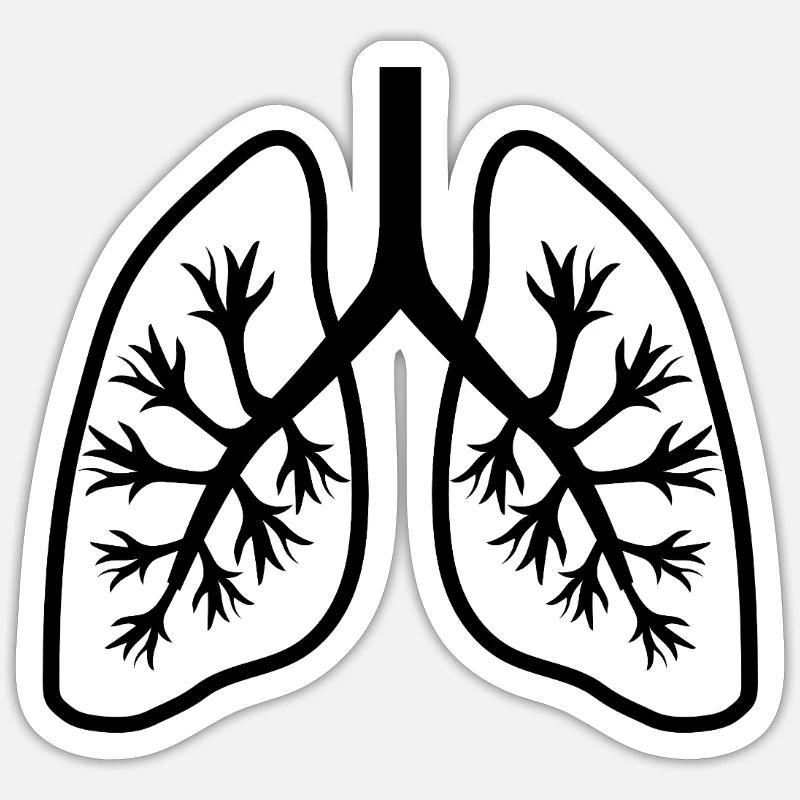 Lungs - Sticker size S (10 x 10 cm) - white matte