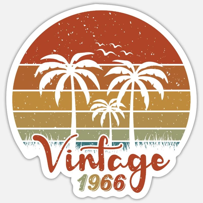 1966 Année de naissance - Sticker taille S (10 x 10 cm) - blanc mat
