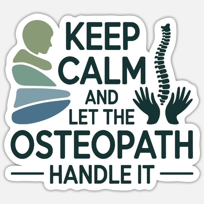 Osteopath Bleib ruhig Handle Professionell - Sticker Größe S (10 x 10 cm) - Mattweiß