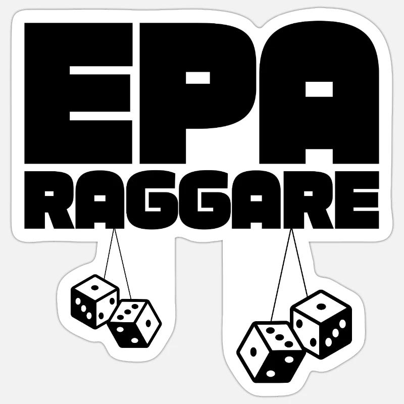 EPA Ragger – Black Dice - Sticker taille S (10 x 10 cm) - blanc mat