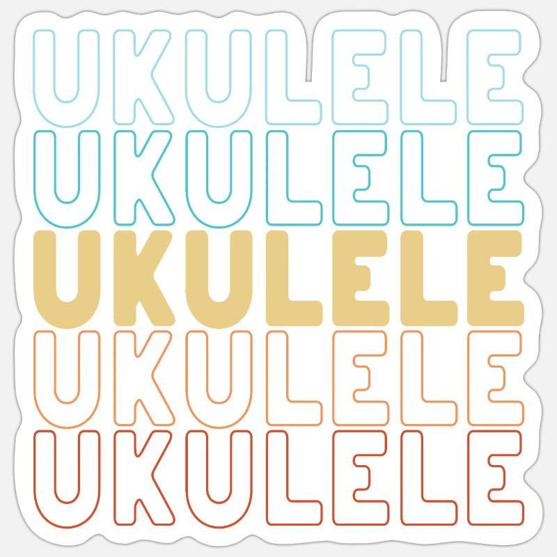 Ukulele typography - Sticker size S (10 x 10 cm) - white matte