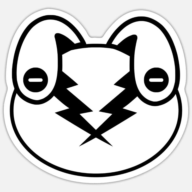 Plüsch: Minushy (Kopf) - Sticker Größe S (10 x 10 cm) - Mattweiß
