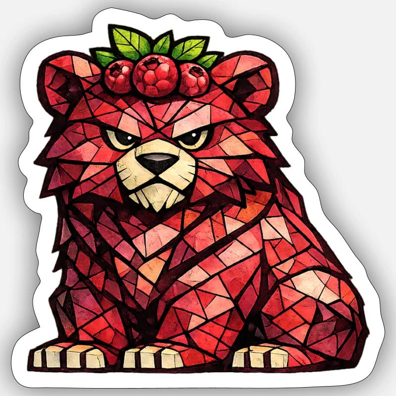 Raspberry Bear Cubism Version Sticker size S (10 x 10 cm)