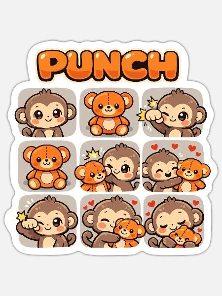 Affe Süßer Baby Faustschlag Geschenk - Sticker Größe S (10 x 10 cm) - Mattweiß