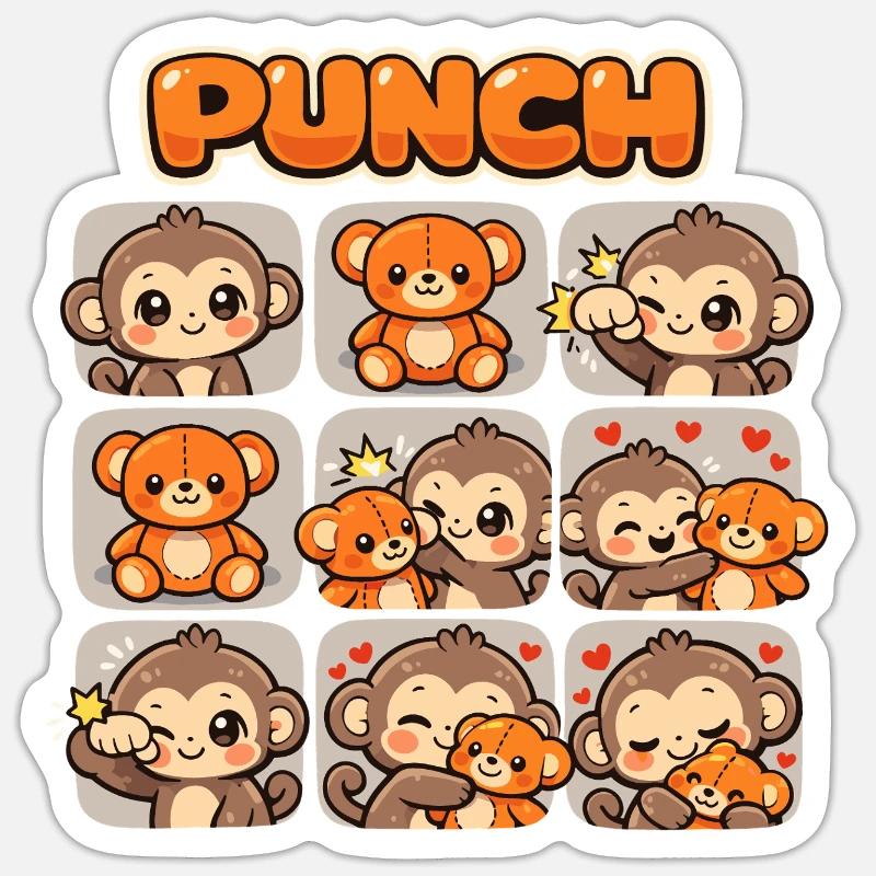 Affe Süßer Baby Faustschlag Geschenk - Sticker Größe S (10 x 10 cm) - Mattweiß