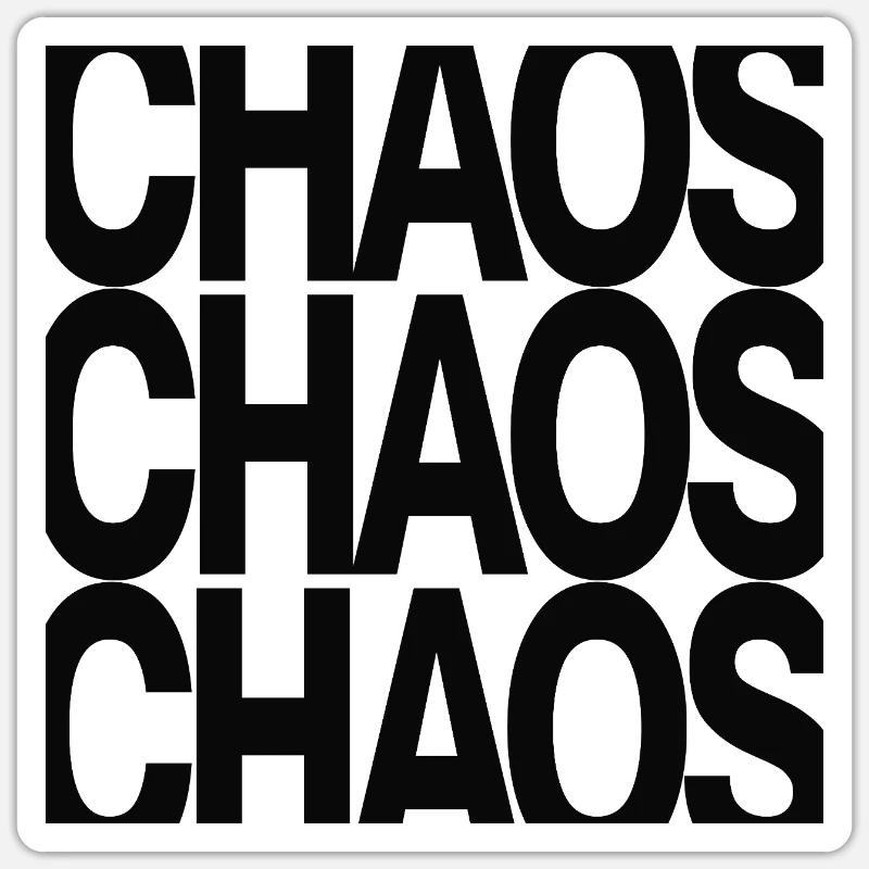 Chaos Typography Minimal Design - Sticker size S (10 x 10 cm) - white matte