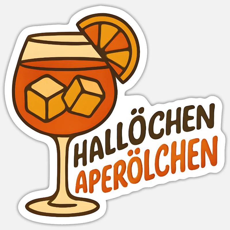 Hallöchen Aperölchen Party Spritz Gift Idea - Sticker size S (10 x 10 cm) - white matte