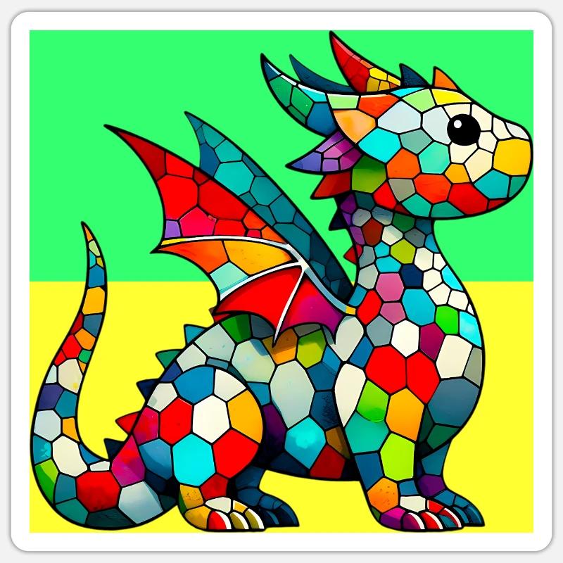 Drache - Sticker Größe S (10 x 10 cm) - Mattweiß