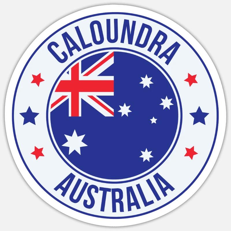 Cocarde Caloundra Australia - Sticker taille S (10 x 10 cm) - blanc mat