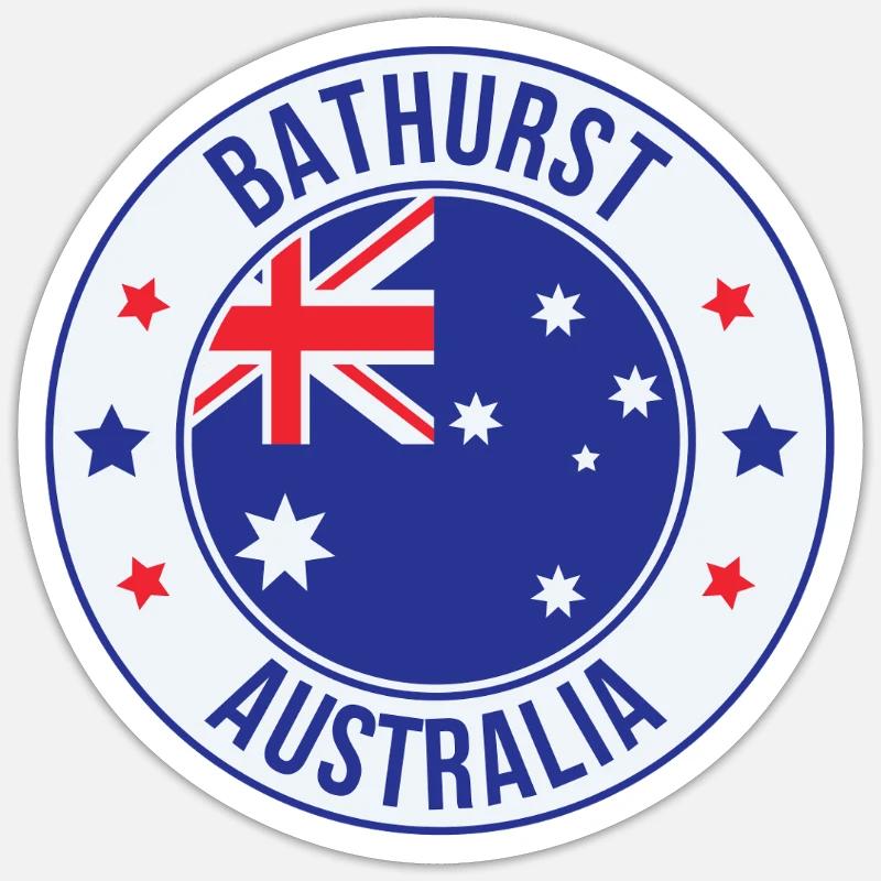 Bathurst Australia Roundel Abzeichen - Sticker Größe S (10 x 10 cm) - Mattweiß