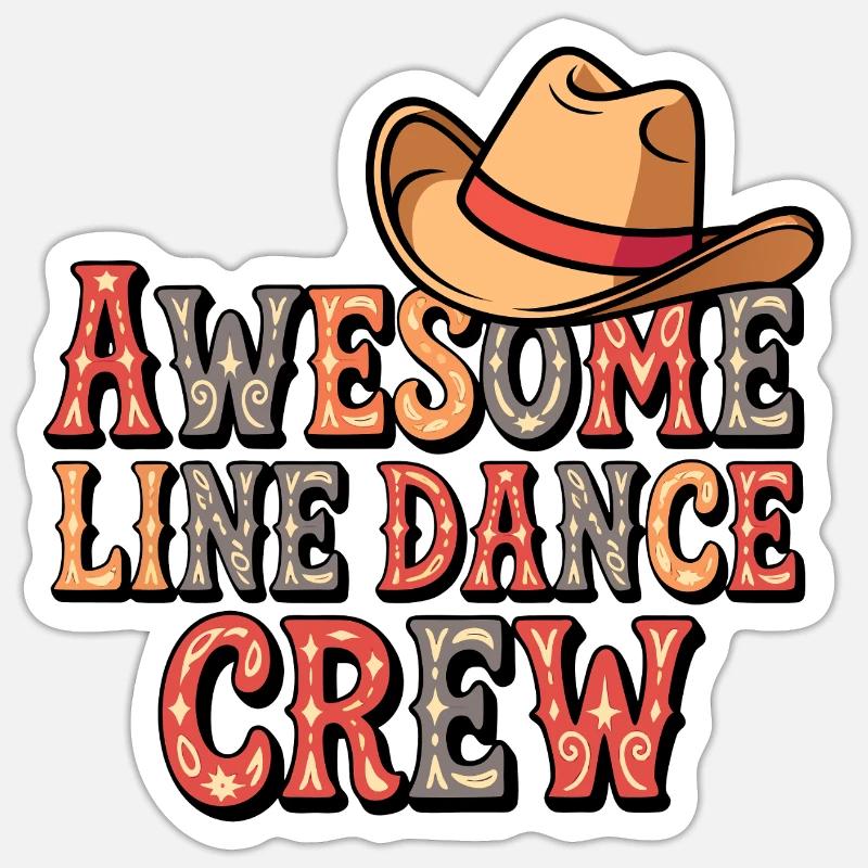 Awesome Line Dance Crew - Sticker size S (10 x 10 cm) - white matte