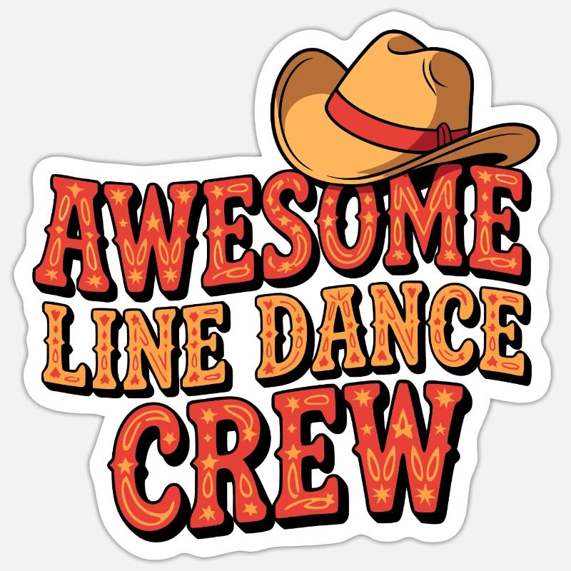 Géniale équipe de danse en ligne - Sticker taille S (10 x 10 cm) - blanc mat