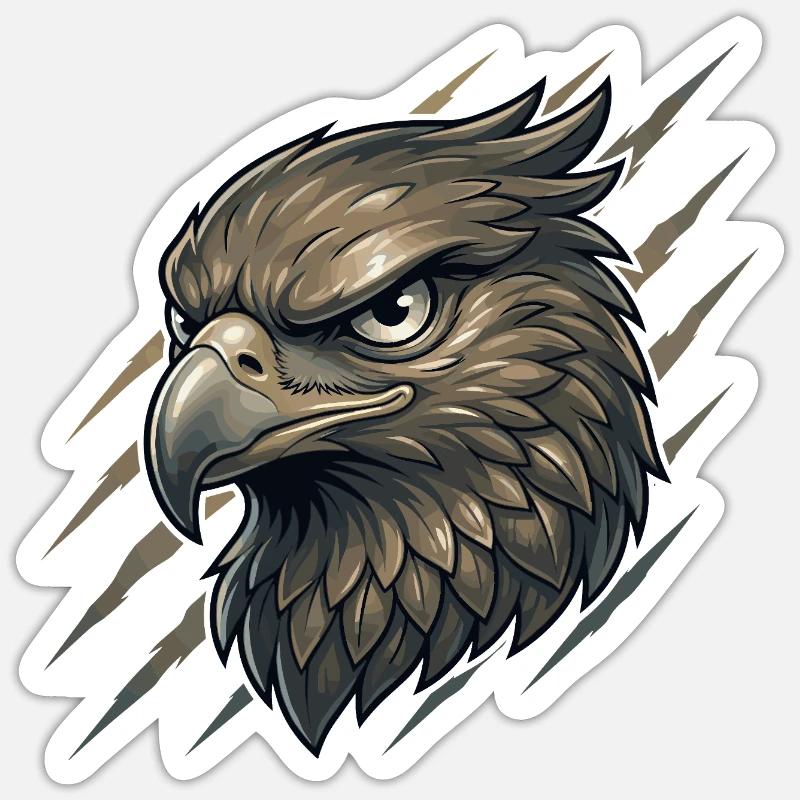 Eagle Head Kraft Graphic - Sticker size S (10 x 10 cm) - white matte