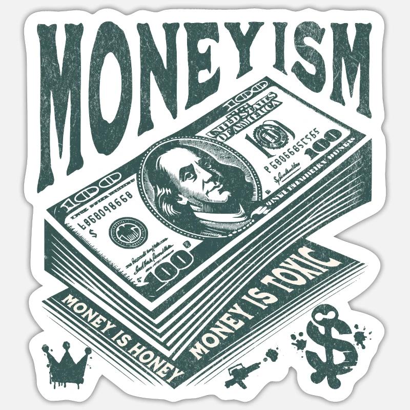 Money Is King Stack Artwork - Sticker Größe S (10 x 10 cm) - Mattweiß
