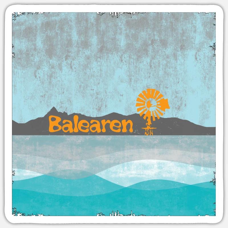 Balearic Coast Windmill Solar Flight Sticker size S (10 x 10 cm)