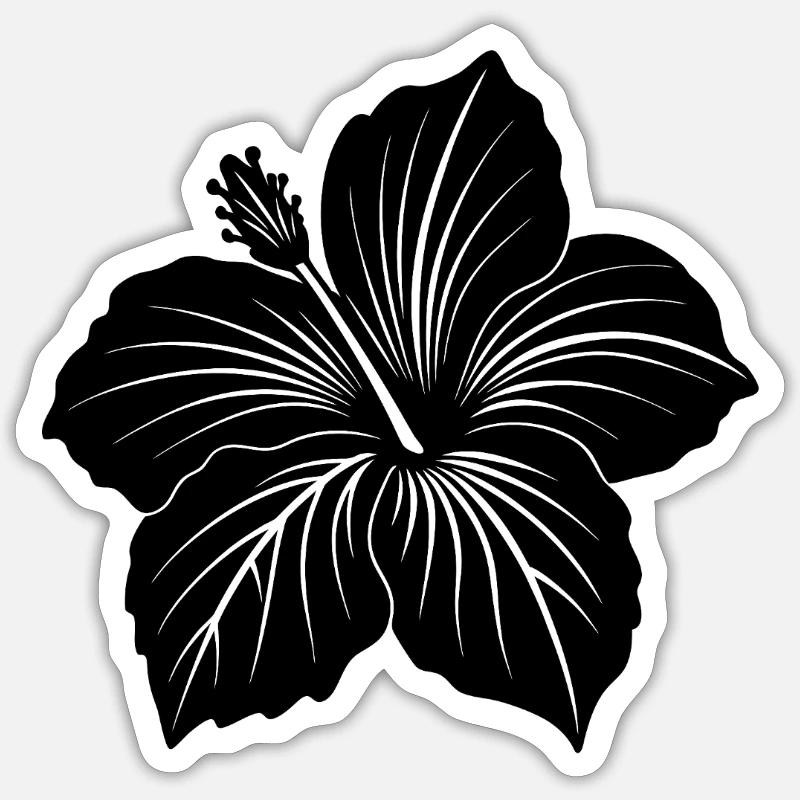 Fleur d’hibiscus - Sticker taille S (10 x 10 cm) - blanc mat